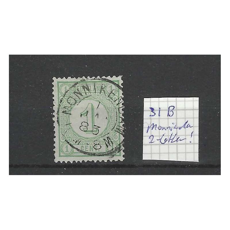Netherlands  31B  Numeral "MONNIKENDAM 1883" twee-letter  VFU/used CV 10+ €