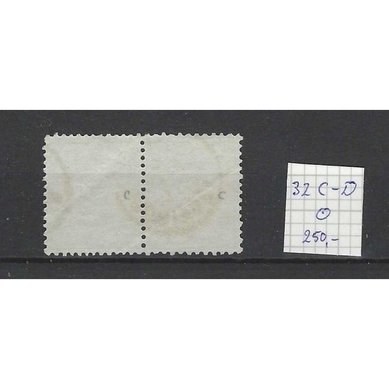 Netherlands  32C-D Numeral combinatie tanding VFU/used CV 250 €