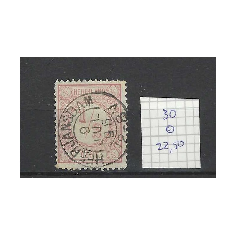 Nederland  30 Cijfer "HEERJANSDAM 1895" kleinrond VFU/gebr CV 23 €