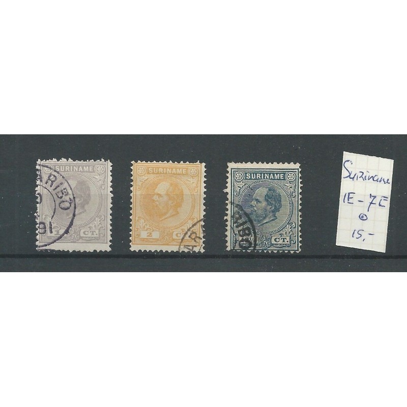 Suriname 1E-7E  Willem III 1873  VFU/used  CV  15 €