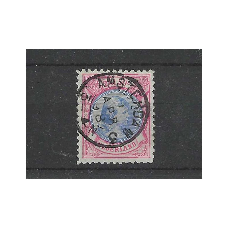 Nederland  47C  Wilhelmina "AMSTERDAM-3  1898" kleinrond VFU/gebr CV 210 €