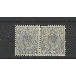 Netherlands  81 Wilhelmina 10ct pair MNH  CV 180 €