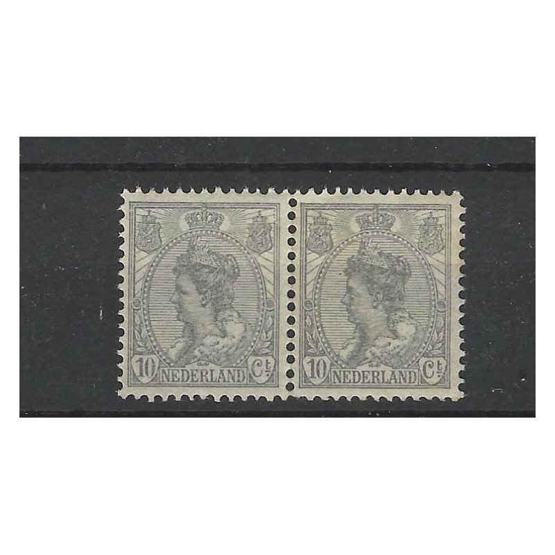 Nederland  81 Wilhelmina 10ct paartje MNH/postfris  CV 180 €