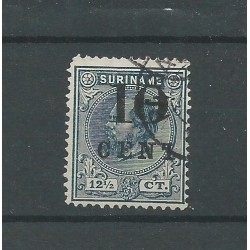 Suriname 29f  Provisional issue Broken T  VFU/used  CV  35 € certificate