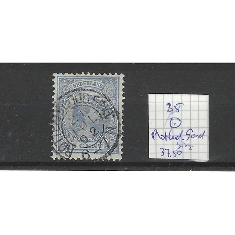 Nederland  35 Wilhelmina "ROTTERD:GOUDSING: 1892" kleinrond VFU/gebr CV 37,50 €