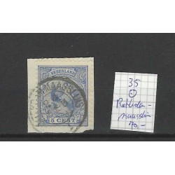 Nederland  35 Wilhelmina "ROTTERDAM-MAASSLUIS 1899" kleinrond VFU/gebr CV 70 €