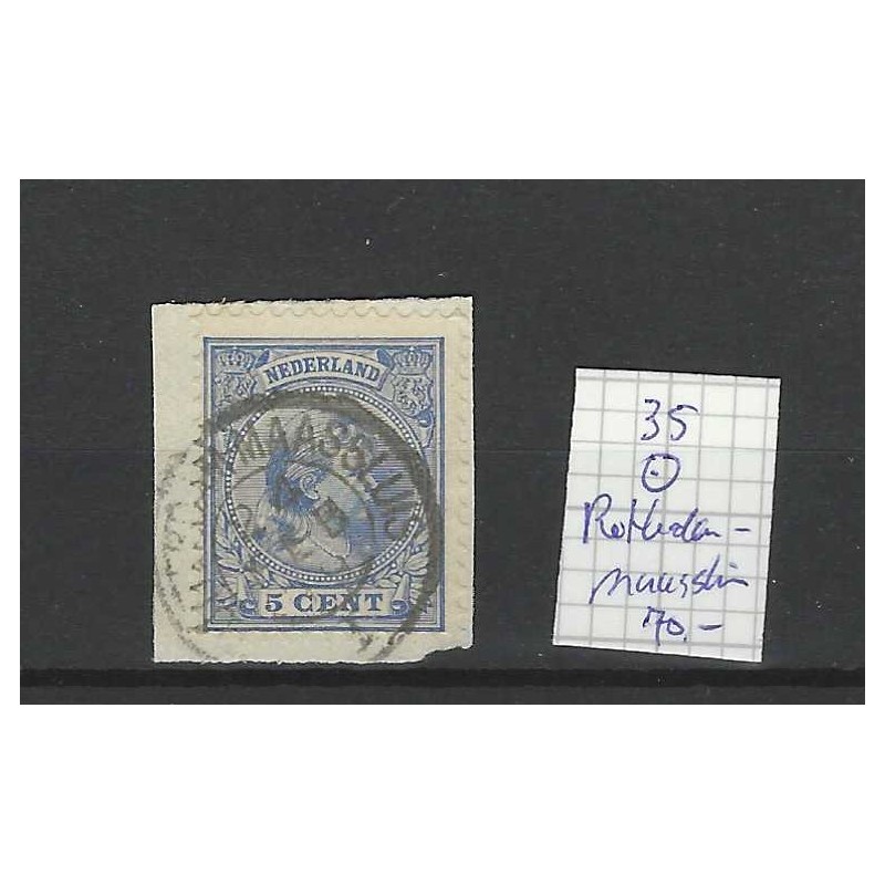 Nederland  35 Wilhelmina "ROTTERDAM-MAASSLUIS 1899" kleinrond VFU/gebr CV 70 €