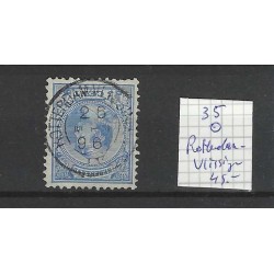 Nederland  35 Wilhelmina "ROTTERDAM-VLISSINGEN1896" kleinrond VFU/gebr CV 46 €