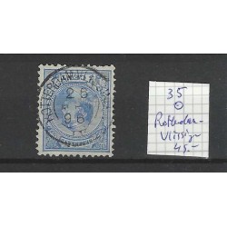 Netherlands  35 Wilhelmina "ROTTERDAM-VLISSINGEN1896" small round cancel VFU/used CV 46 €
