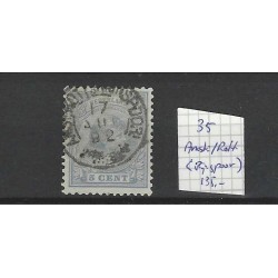 Netherlands  35 Wilhelmina "AMST:ROTT:(RIJNSPOOR) 1892" small round cancel VFU/used CV 135 €