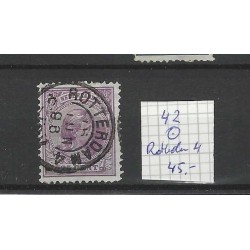Netherlands 42 Wilhelmina "ROTTERDAM-4 1896" small round cancel VFU/used CV 50+ €
