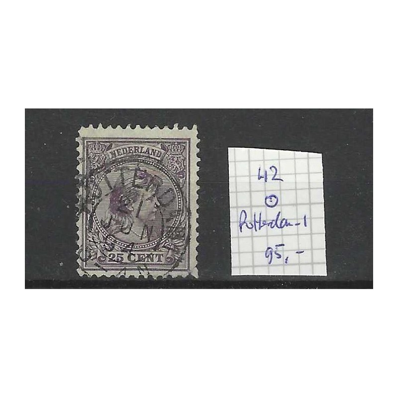 Netherlands 42 Wilhelmina "ROTTERDAM-1 1894" small round cancel VFU/used CV 95+ €