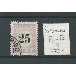 Suriname P5-IV  Postage due 1886   VFU/used  CV 275 €