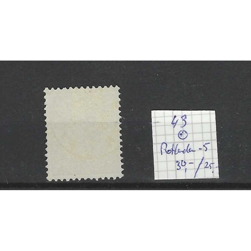 Nederland 43 Wilhelmina "ROTTERDAM-5 1896" kleinrond VFU/gebr CV 55 €