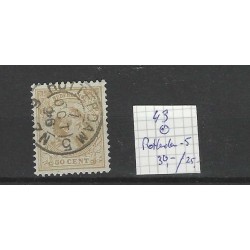 Netherlands 43 Wilhelmina "ROTTERDAM-5 1896" small round cancel VFU/used CV 55 €