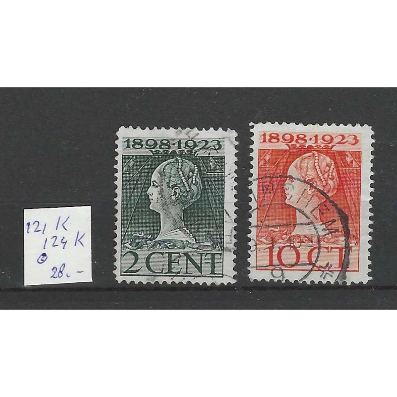 Nederland 121K/124K Wilhelmina 1923 VFU/gebr CV 28 €