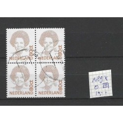 Nederland 1489x Beatrix in blokje van 4  VFU/gebr CV 12++ €