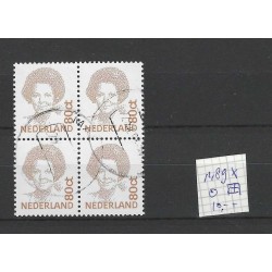Netherlands 1489x Beatrix in block of 4  VFU/used CV 12++ €
