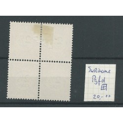 Suriname P9fd "E.T"   Postage due 1892 in block of 4  MH/unused CV  20+ €