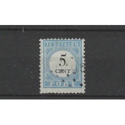 Netherlands P6B-II Postage due 1881 with numeral dot cancel 95 VFU/used CV 15 €