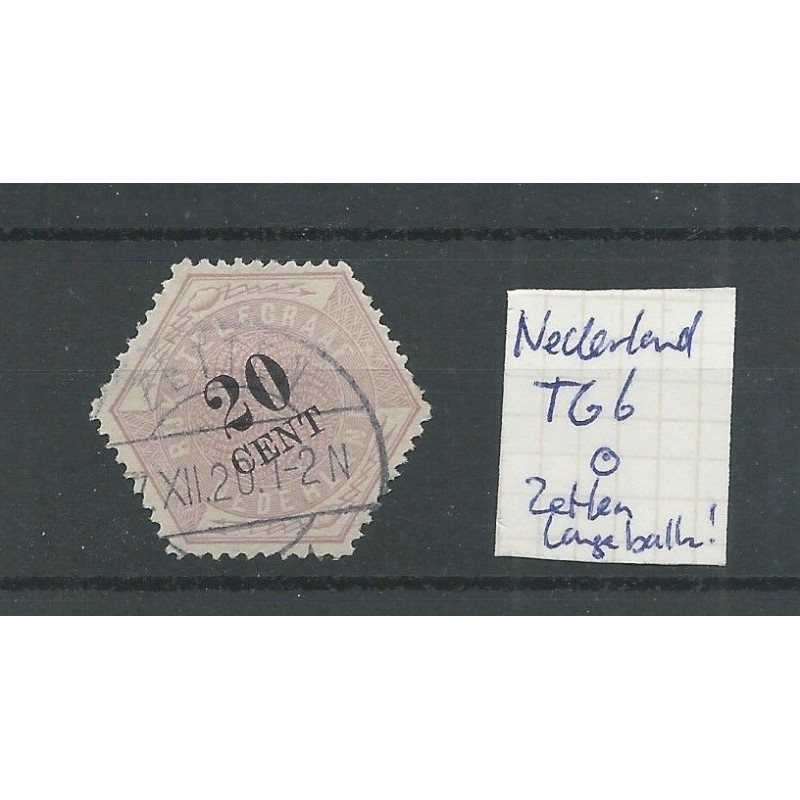 Netherlands TG6  "ZETTEN 1920" long-bar cancel VFU/used CV  ?? €