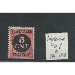 Netherlands P66F KOP-staande overprint  VFU/used CV  450 € Certificate Vleeming