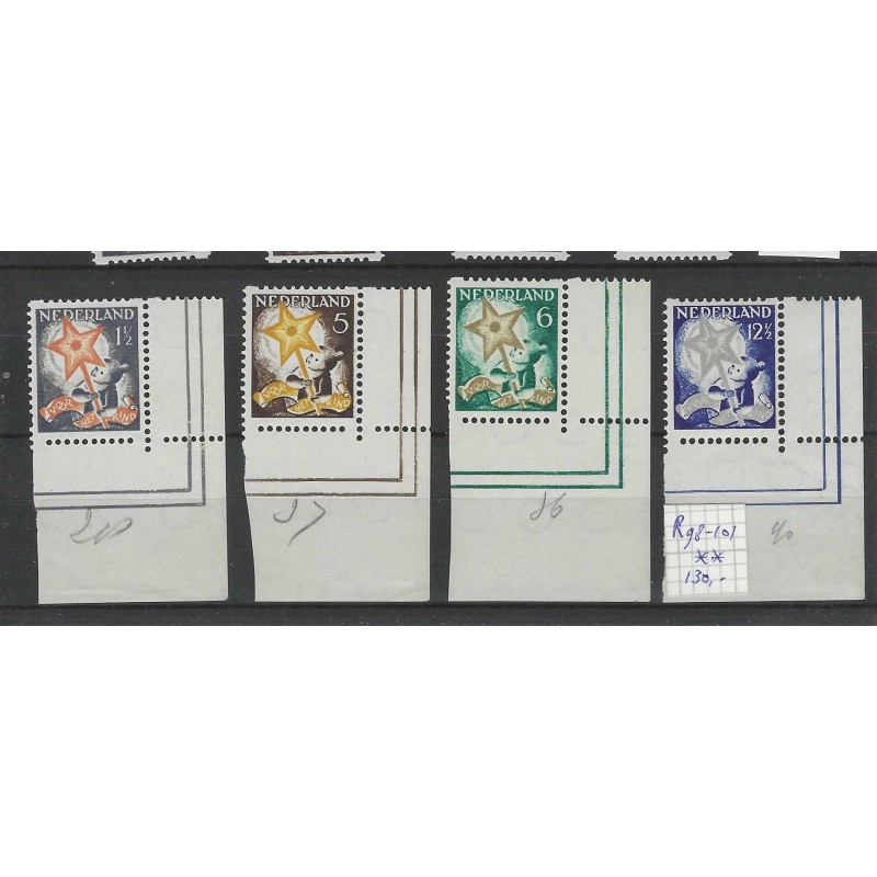 Nederland R98-101 Roltanding  met velrand MNH/postfris CV 130 €