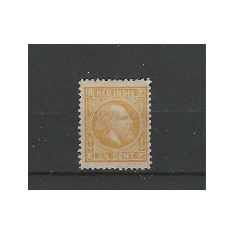 Ned. Indie 7F  Willem III 1870 donkergeel MH/ongebr CV 80 €