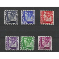 Ned. Indie 205-210 Wilhelmina  MH/ongebr CV 85 €