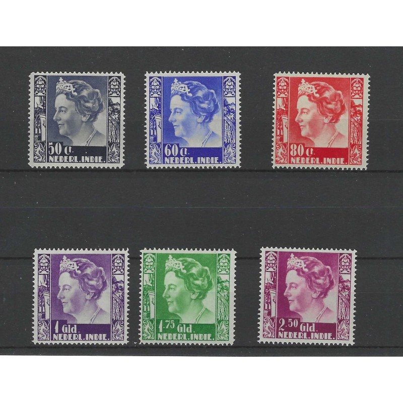 Ned. Indie 205-210 Wilhelmina MH/ongebr CV 85 € Ned. Indie 205-210 Wilhelmina MH/ongebr CV 85 €