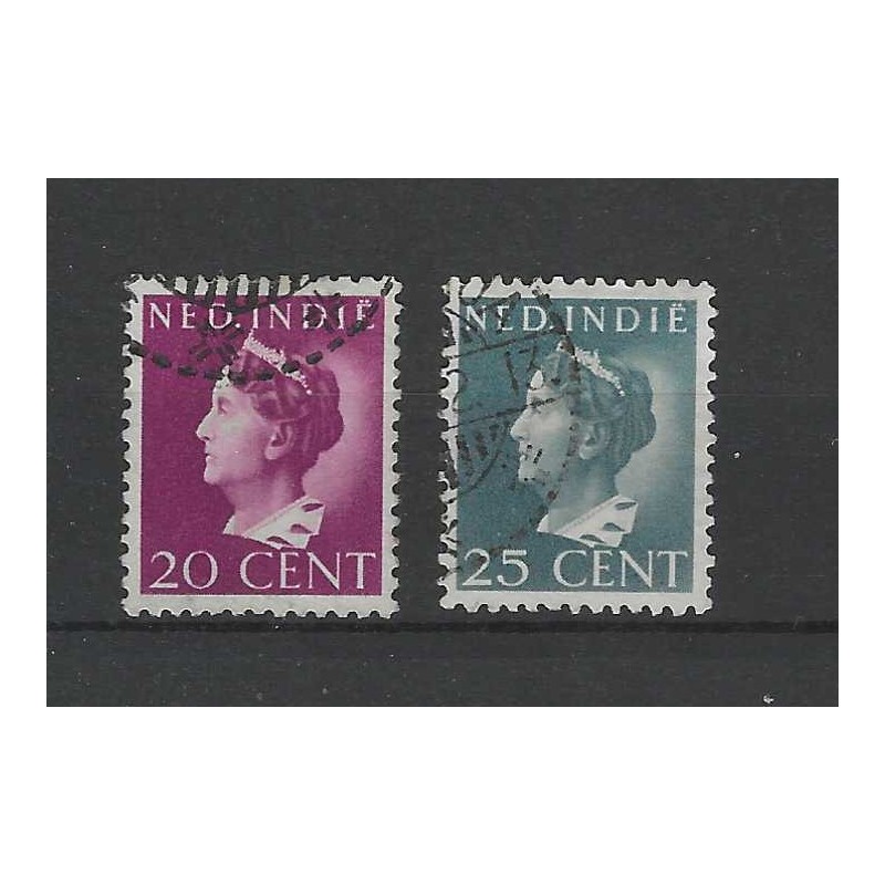 Ned. Indie 277-288 Wilhelmina VFU/gebr  CV 375 € oncontroleerbaar stempel