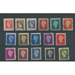 Netherlands 474-489 Wilhelmina Hartz   VFU/used  CV 23 €