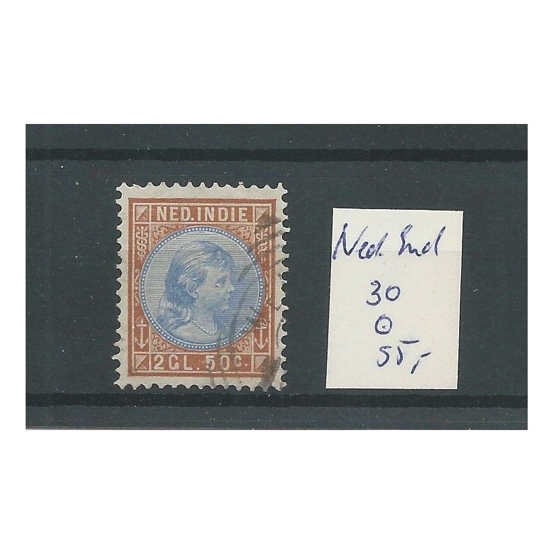 Dutch East Indies 30Wilhelmina 2,5Gld  VFU/used  CV 55 €