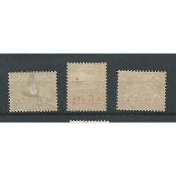Ned. Indie 135-137 Rode Kruis  MH/ongebr  CV 25 €