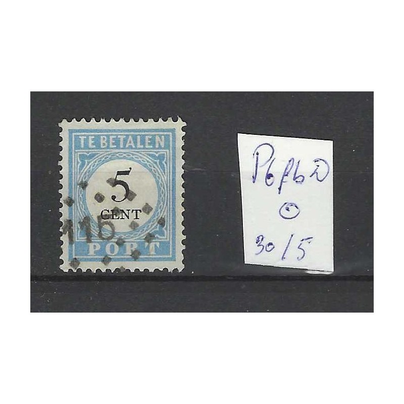 Netherlands P6fb-D Postage due 1881 with numeral dot cancel 115 VFU/used CV 35 €