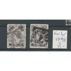 Dutch East Indies 37A/37B  Provisional stamp VFU/used  CV 55 €