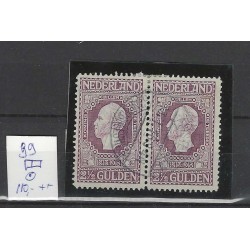 Netherlands 99 Jubilee 1913 pair with long-bar cancel VFU/used  CV 110+ €