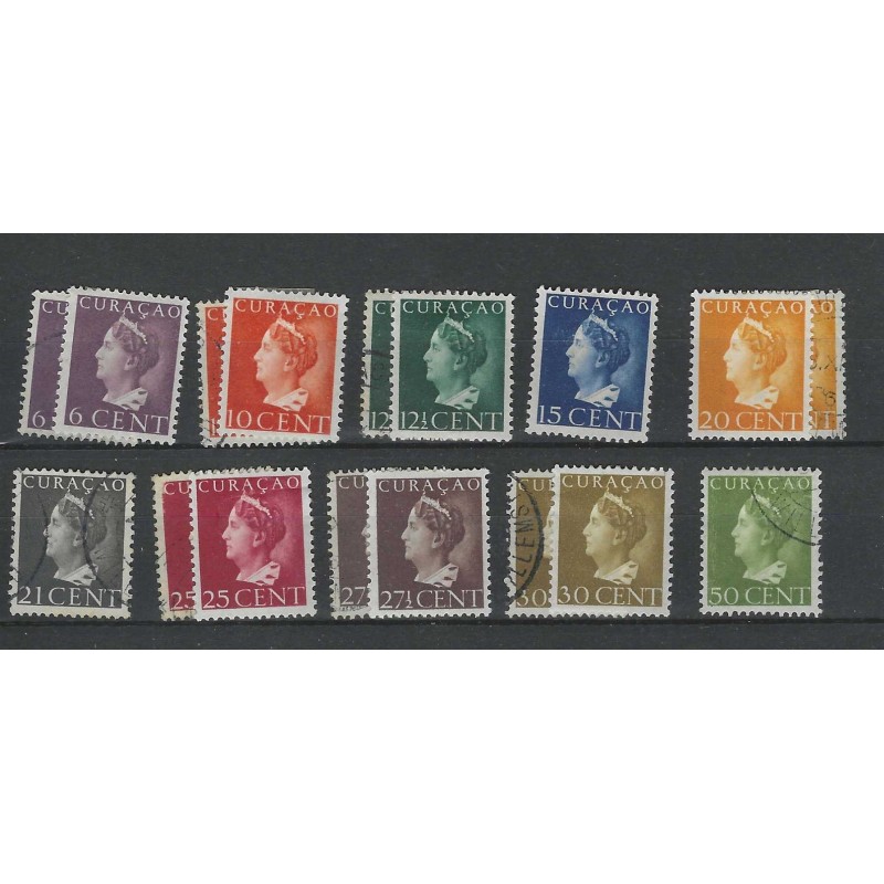 Curaçao 168-177 Wilhelmina  VFU/used CV 26 €