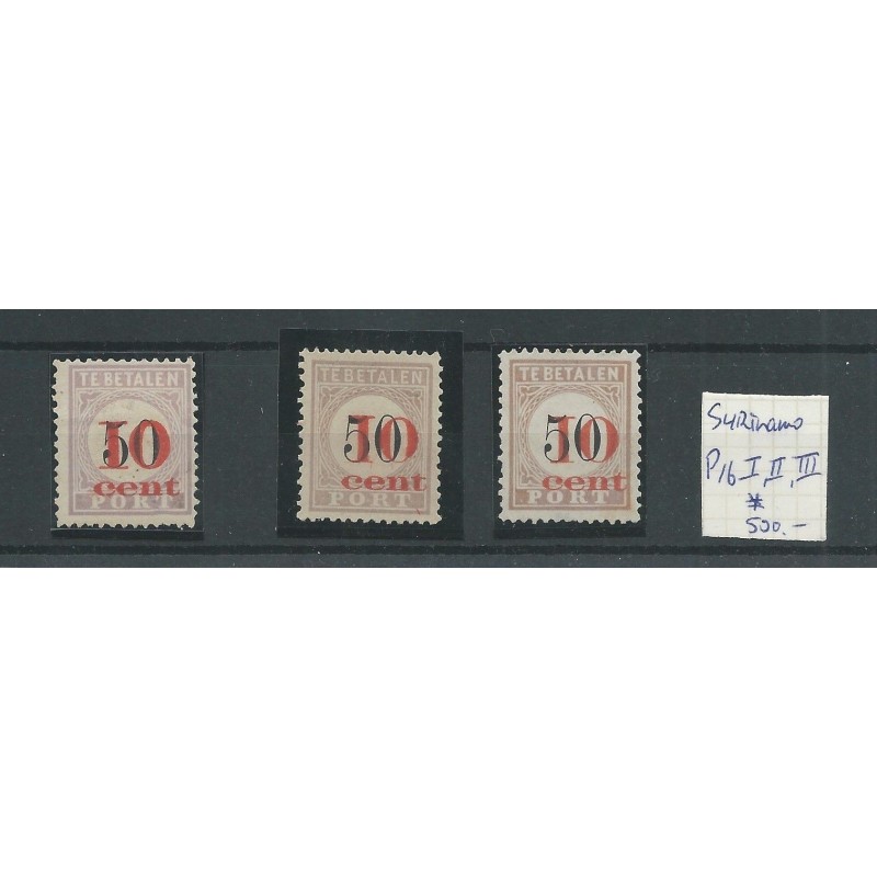 Suriname P16 Type I, II and III  MH/unused  CV 500 €