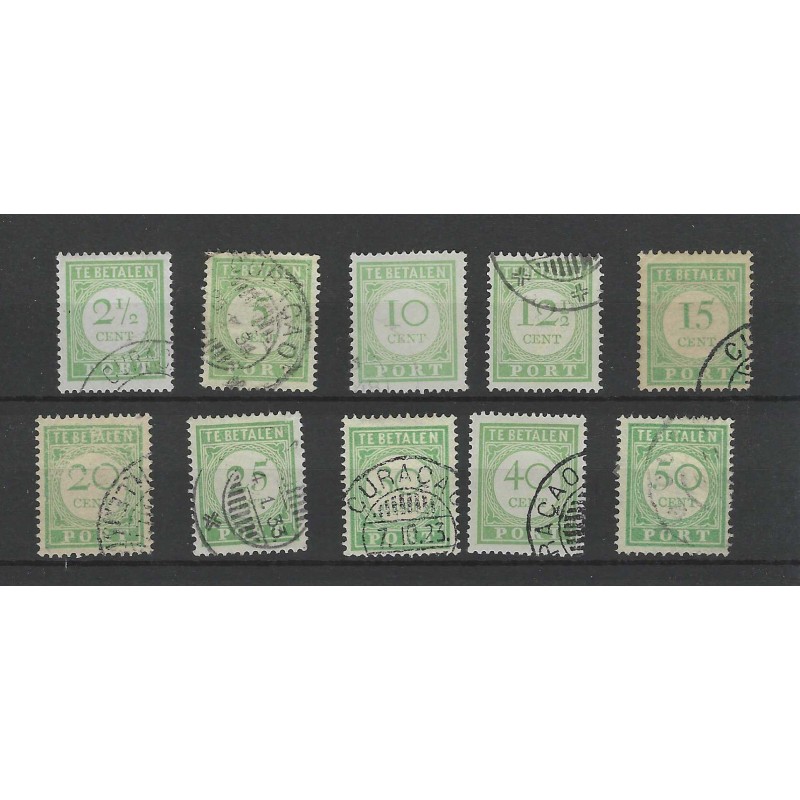 Curaçao  P21-30 Postage due 1915  VFU/used  CV  23 €