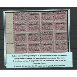 Netherlands P31 de Ruyter Postage due  block 16 with Type III zegel MNH CV ?? €