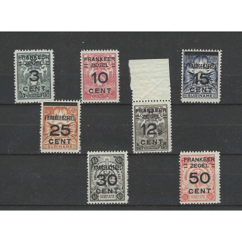 Suriname 130-136 Brandkastopdrukken MNH CV 62 €
