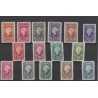 Suriname 229-243 Wilhelmina MH/ongebr  CV 300 €