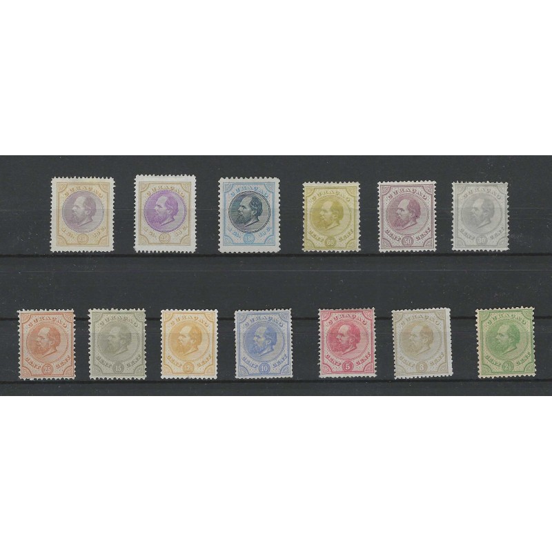 Curaçao  1-12 Willem III 1873 set  MH/unused CV 907 €Extremely fine !!