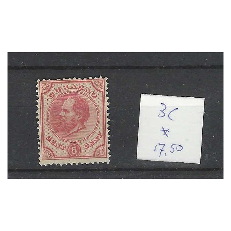 Curaçao 3C  Willem III  1873  MH/unused CV 17,50 €
