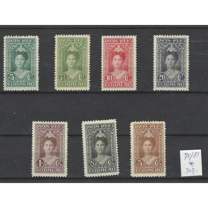 Curaçao 75-81 Jubilee 1923  MH/unused CV 307 €