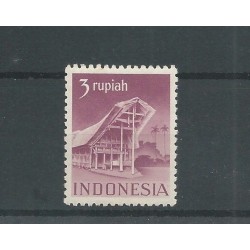 Dutch East Indies 385B Gebouwen 3 Rupiah  MNH  CV  118 €