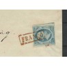 Nederland 2 Willem III op brief FRANCO-kastje in ROOD VFU/gebr CV -,- € Certificaat !