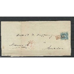Netherlands 2 Willem III on cover FRANCO-kastje in RED VFU/used CV -,- € Certificate !