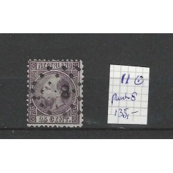 Netherlands 11 Willem III 1867  numeral dot cancel 8 VFU/used  CV 135++ €